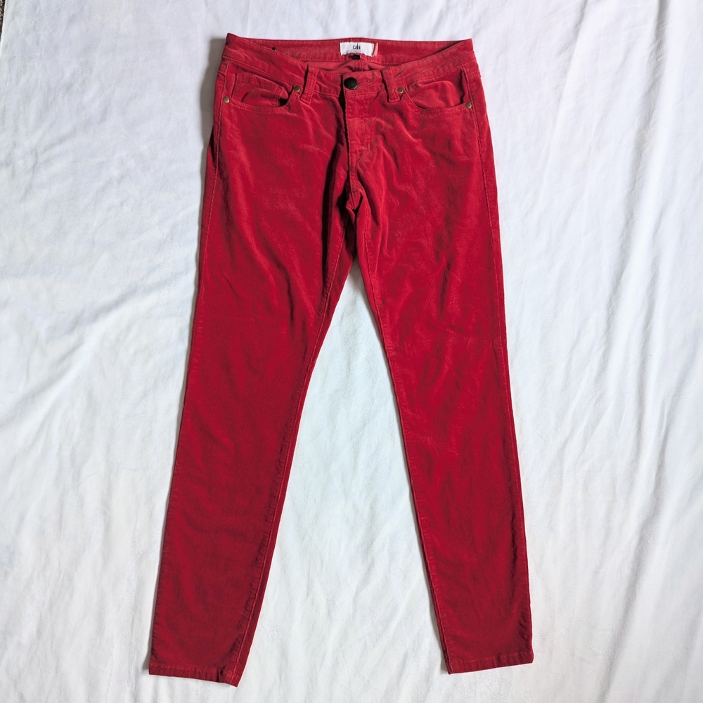 Womens Cabi Jeans 6 Corduroy Red Pants Super Skinny  Low Rise